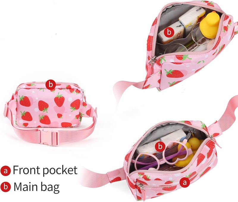 cotmcor Store Valentines Day Gifts for Kids: Fanny Pack Birthday Gift for 5 6 7 8 9 10 11 12 Year Old Teen Girls, Preppy Cute Trendy Stuff Colorblock Crossbody Bag Adjustable Belt Bags for Travel Outdoor - Image 5
